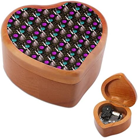 Ноќна забава куглана за куглање музички кутија гроздобер дрвена форма во облик на музички кутии играчки подароци украси