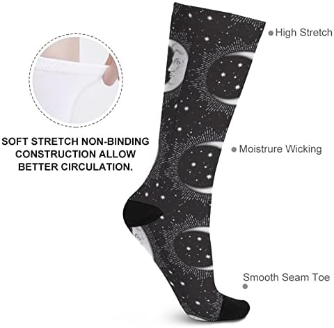 Боемска месечина и starsвезди чорапи-блок чорапи спортови високи чорапи цевки чорапи за тинејџери возрасни