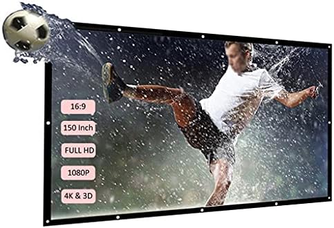 CXDTBH 150 INCH 16: 9 Преносен проектор екран за преклопување на проекцијата бел за wallид монтиран домашен театарски бар патување