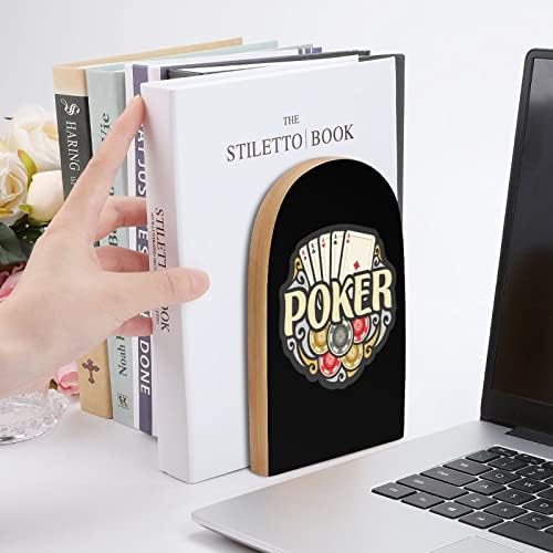 Покер и Чипс Сликарство Дрво Книга Декоративни Не-Пропадна Книга Крај 1 Пар 7х5 Инчи