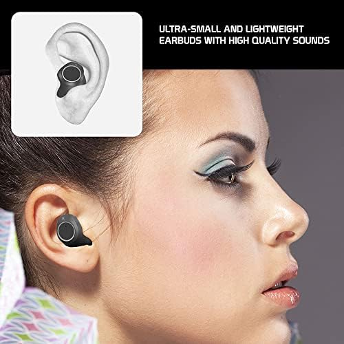 Безжичен V5.2 Bluetooth Earbuds компатибилни со Powerla Moto G Power со кутија за полнење за слушалки за уво.