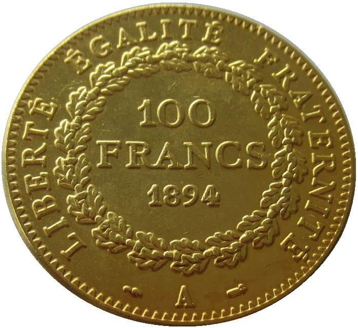 100 франци 1878-1906 Факултативно француски франк странски копија злато позлатена комеморативна монета