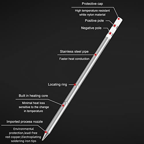 T12 лемење на железо за лемење 5.47in Шанк лемење Бит заварување на главата за загревање на висока температура за греење на јадрото за загревање