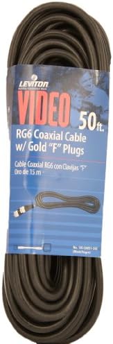 Левитон C6851-1Ge RG6 Coax кабел, позлатен злато, 12 метри, црно