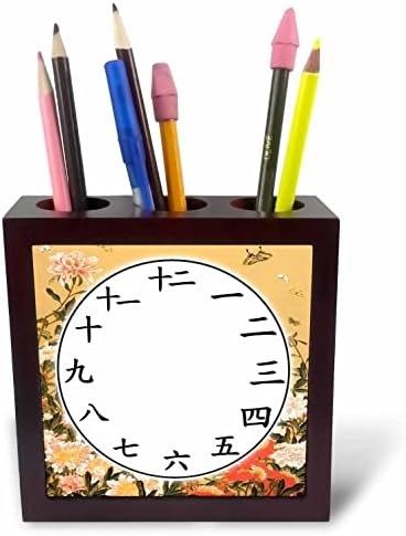 3дроза Јапонски часовник лице - Канџи Броеви - Ито Јакучу Цвеќиња. - Држачи За Пенкало За Плочки