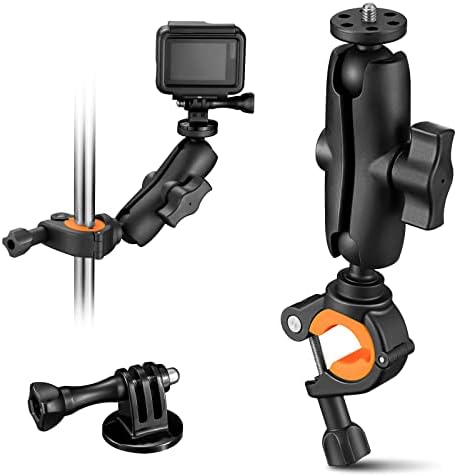 Комплет за монтирање на моторцикли со мотоцикли, монтаж за мотоцикл GoPro за GoPro Action Camera Camerabar Mount со 1/4 конец за GoPro, Insta
