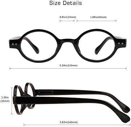 VisionGlobal 5 пара читање очила со пролетна шарка, очила за блокирање на сина светлина за жени/мажи, овална рамка