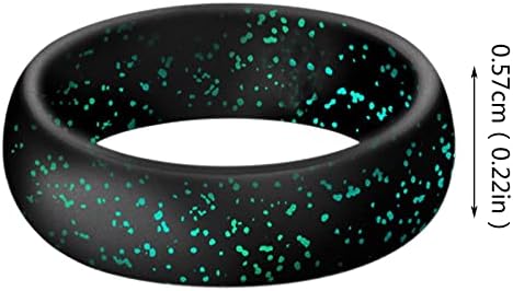 Прстени за жени 2023 година роденденски подароци силиконски прстен 5,7 мм широк прстен јога прстен спортски прстен бисер светла силикон