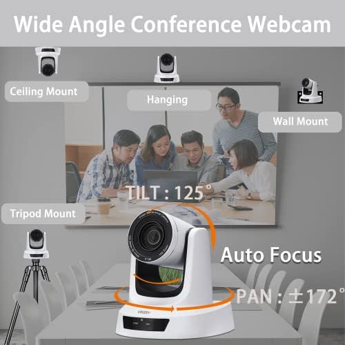 Unico VH10MW | HDMI камера со SDI/USB излез, Full HD 1080p 10x оптички зум широк агол Видео конференциски систем систем веб -камера, за стриминг