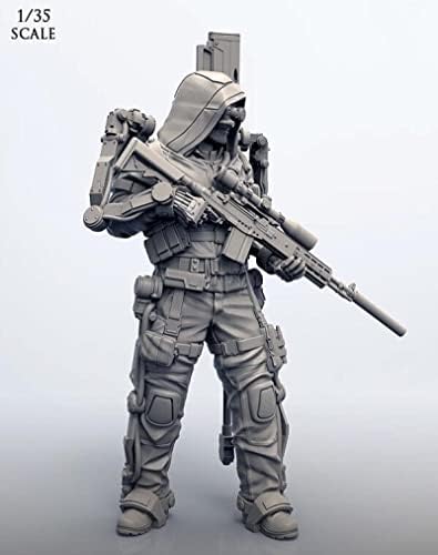 Goodmoel 1/35 Sci-Fi Mech Warrior смола Војник Модел комплет / Неисправен и необоен војник Минијатурен комплет / LM-6825