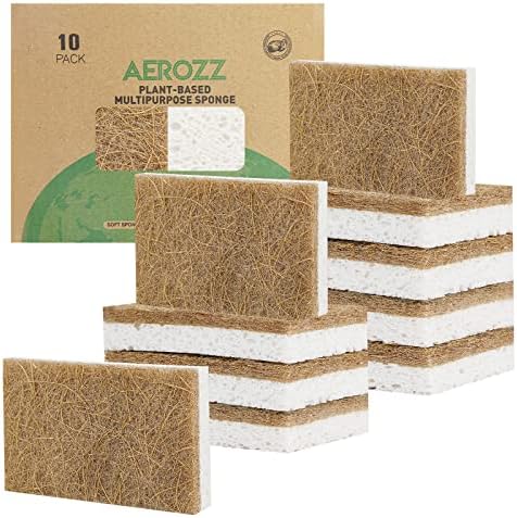 Аероз 10 пакет биоразградливи сунѓери - сунѓери кујна природни сунѓери за садови природно сунѓерско јадење сунѓер - еколошки сунѓери природен