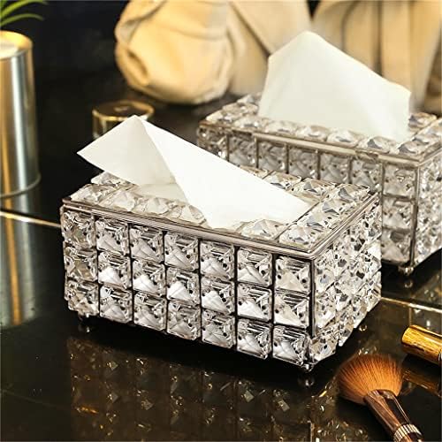Haалеи сребро кристално ткиво кутија држач за кристална коцка за салфетка спална соба за спална соба дијамантски искра кутии