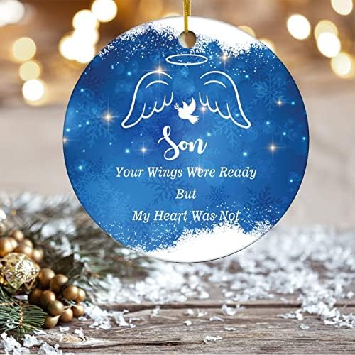 Арогелд твоите крилја беа подготвени околу керамички украси Ангел сина, но моето срце не беше син Божиќ двостран Меморијален Божиќ за загуба на саканите подароци с