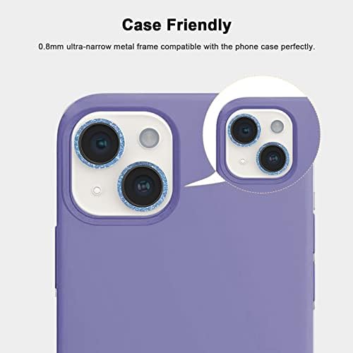 Мекгојохи[Блесок Блу] [2 комплети] за iPhone 13 Pro/iPhone 13 Pro Max Заштитник На Објективот На Фотоапаратот, Заштитник На Екранот На Капакот На Камерата Со Калено Стакло, Ултра HD