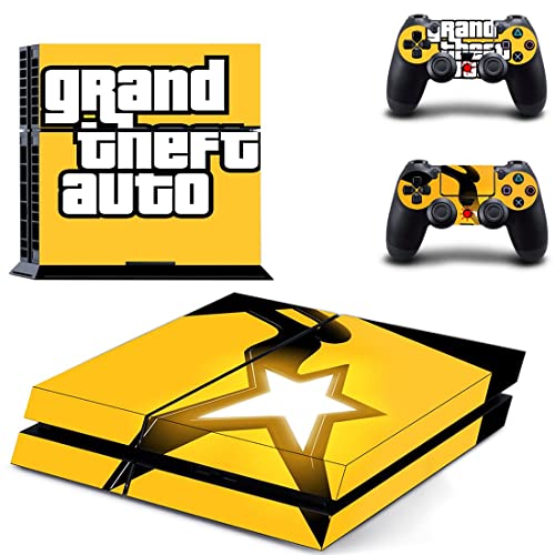 За PS4 Slim - Game Grand GTA Theft и Auto PS4 или PS5 налепница за кожа за PlayStation 4 или 5 конзола и контролори Декал Винил ДУЦ -5333