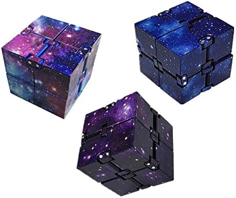 Karyees 3PCS Infinity Fidget Cube за возрасни деца, Cool Mini Gadget Spinner Најдобро за стрес и олеснување на анксиозноста убива време играчки