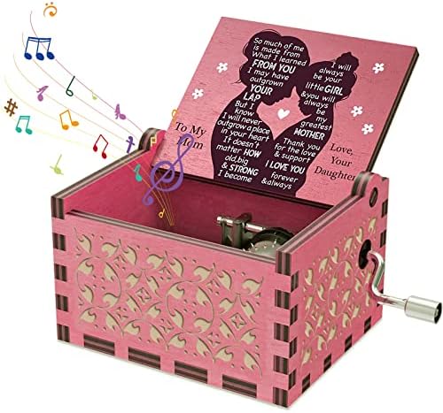 Аиликазичко дрво сончогледово музички подароци за мама жени од ќерки синови рачни чудави дрвени музички кутии за роденден на Божиќ