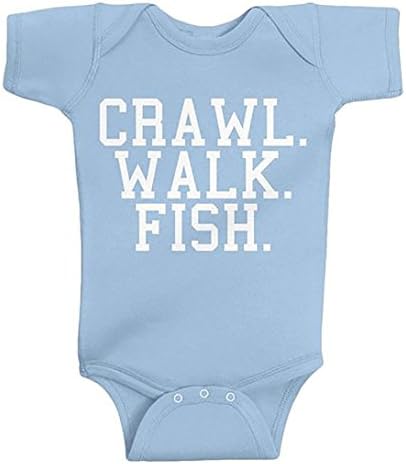 Јужни дизајни ползи шетаат риба бебе костум за тело ромпер - смешна облека за новороденчиња или девојчиња за иден рибар