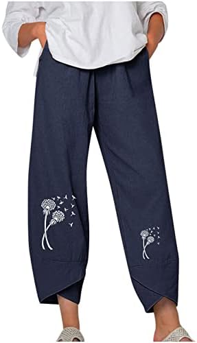 Панталони за бренд за жени, есен летно постелнина, лабава вклопени панталони за нозе тинејџерски девојки, земја концерт sg
