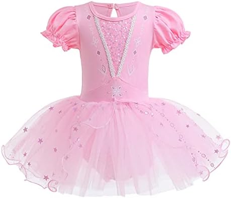 Freebily Kids Girls Sparkle Ballet Dance Fasut Christ Indiment Gemintics Leotard Scirt со туту фустан балерина костум за танцување