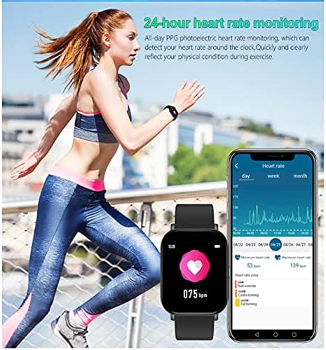 DROOS Sport Smart Watch, Фитнес Тракер од 1,4 Инчен Целосен Екран На Допир Bulit Во Социјално Дистанцирање На Температурата На Телото Следење На Отчукувањата На Срцето, Bluetooth Спор