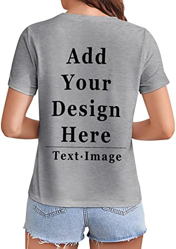 Двојно еднострани прилагодени кошули за жени Додадете го логото на вашето фото-текст Персонализирано мода шарено класично вклопено памучно