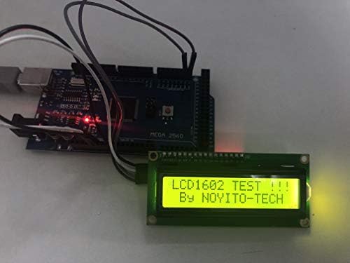 NOYITO 1602 16x2 Lcd Модул Штит Жолто-Зелено Осветлување Со Iic I2C Возач Сериски Интерфејс ЗА UNO R3 MEGA2560