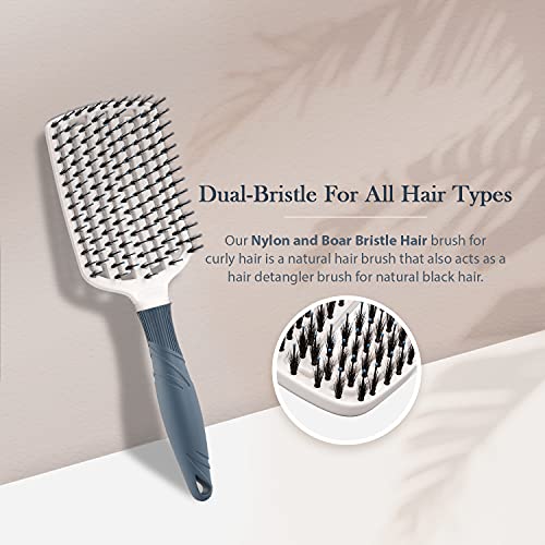 Сет за четки за коса - Професионална тркалезна четка и четка за лопатка за сушење на удар - четка за коса за коса за коса за густа