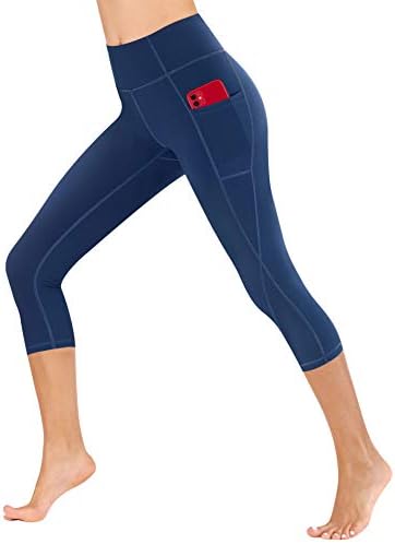 Heatherенски панталони за јога панталони Heathyoga со џебови за жени со висока половината јога панталони со џебови