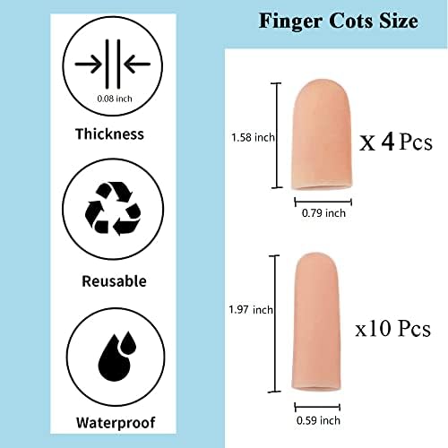 14 парчиња заштитници на силиконски прсти, гел со прсти за прсти за прсти за активирање на прсти, артритис на прсти, пукање