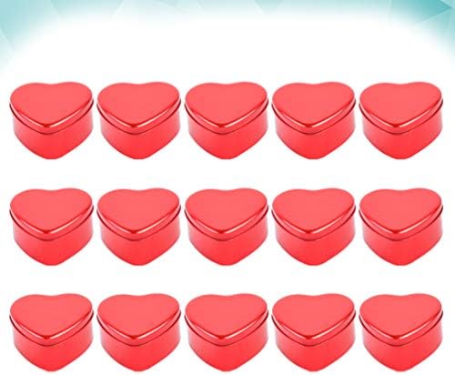 Контејнери за подароци 15 парчиња Метални Калапи Во Облик На Срце Кутија Со капаци Бисквити Тегла Калапи За Свеќи Празна Лимена