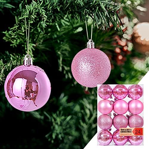 24 парчиња украси за топка за новогодишни елки за Божиќно декорирање Декорирање на празнична забава за свадбени украси за украси
