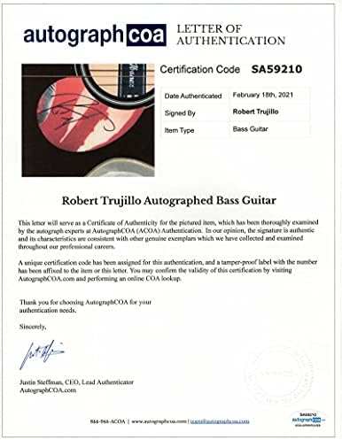Роберт Трухило потпиша автограм Ибанез ФС акустична бас гитара Металика Акоа