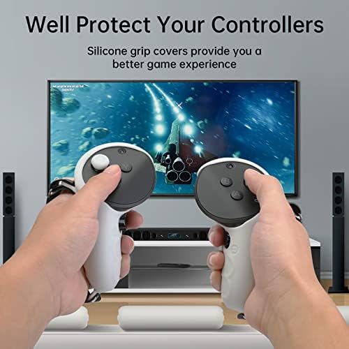 Контролор на контролор на Vrbrother Компатибилен со Meta Quest Pro, силиконски VR рачка за заштитен рачки прилагодлив каиш за зглобот на