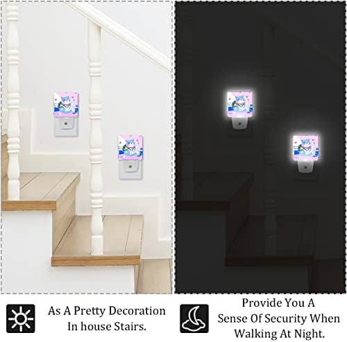 2 приклучок за приклучок за ноќно светло LED ноќно светло лансира Loveубов, сензор за самракот до до-врата за детска соба бања, расадник, кујна, ходник