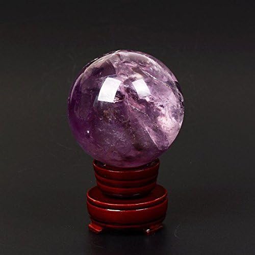 Xkacrystal 1,57 инчи природна аметист сфера, фигура на скулптурата на кварц на камења од скапоцен камен со штанд