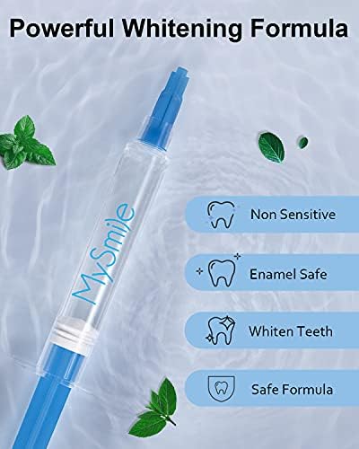 Комплет за белење на заби во Mysmile со LED светло, 9 не-чувствителни гел за белење на заби и послужавник, Делукс 10 мин.