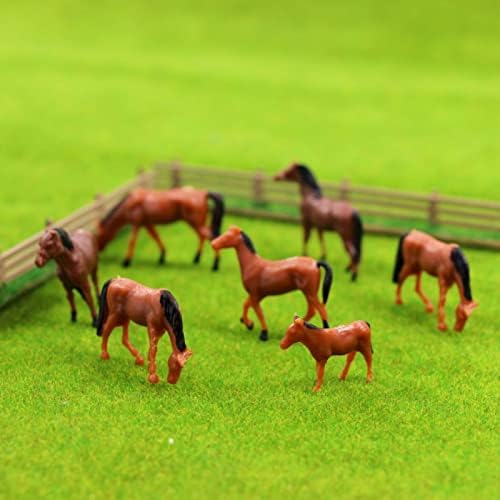20 парчиња 1:87 АБС модел коњ, добро насликани фарми животни Коњи фигури за модел на модели на тренери за обука