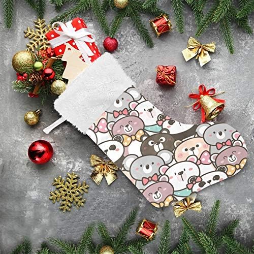 Алаза Божиќни чорапи Симпатична цртана мечка Панда Коала Класик Персонализирани големи декорации за порибување за семејни празнични сезони за