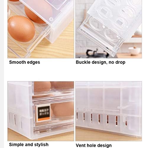 Кутија За Складирање Јајца Со Двослојна Фиока DJLSS, Кујнски Фрижидер Кутија За Додатоци За Контејнери Против Судир