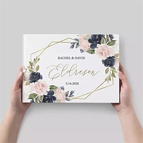 Персонализирана книга за гости за венчавки од MidFGU Алтернативна геометриска книга за гости за венчавки, цветни свадбени албуми