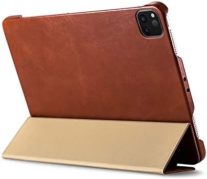 Coliyn Premium Leather Folio Tablet Case, за Apple iPad Pro 12.9 инчи 2021 тенок гребнатини-докажани за дишење на флип-капакот, странично отворање