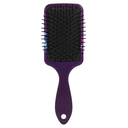 Четка за коса со перничиња од Vipsk, пластична разнобојна виолетова шема, соодветна добра масажа и анти статична четка за коса за коса за сува