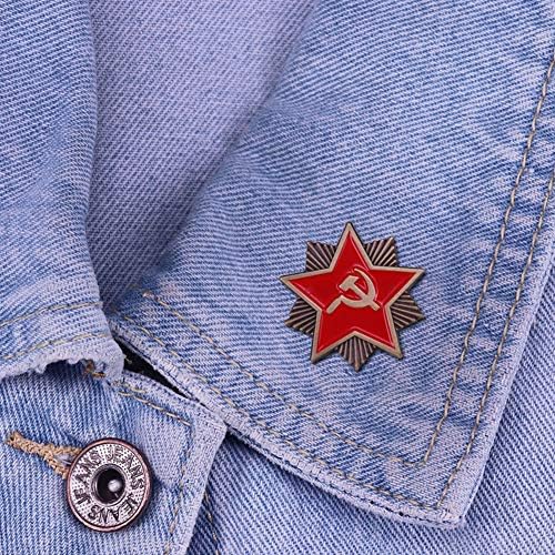 Гудеке Советскиот Кккп Црвена Ѕвезда Срп Чекан Симбол Амблем Ревер Игла Значка