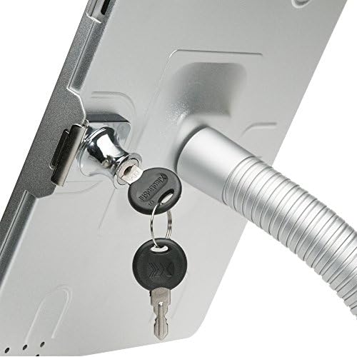 Двојно густојач Киоск-CTA Secure Gooseneck Kiosk Stand w/Case Case, анти-кражба на кабел, & стилус за iPad Gen. 5, 6, iPad Air Gen. 1-2 и iPad Pro 9.7 ”-Сребрена-Сребрена
