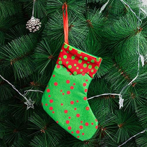 Абаодам 2 пара божиќни чорапи за порибување порибувани чорапи за бонбони за бонбони што се користи за славење на Божиќ