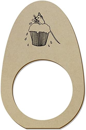 Азида 5 x 'глувче во кекс' дрвени прстени/држачи за салфета