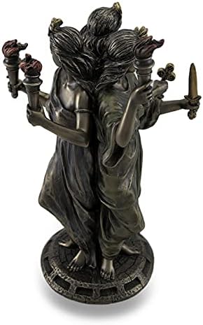 Бронзена завршница тројна форма Хекат Грчка божица на магичната статуа