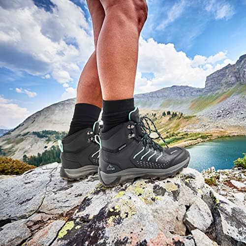 Nortiv 8 Women'sенски водоотпорни чевли за пешачење на отворено патување со средно ранец за планинарење лесни чизми