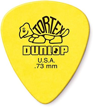 Jimим Данлоп Стандард .73мм избор на жолта гитара, 12 пакет